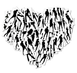 Collection of pictures with girls having fun dancing