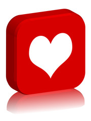 Bouton carré en 3D avec reflet 