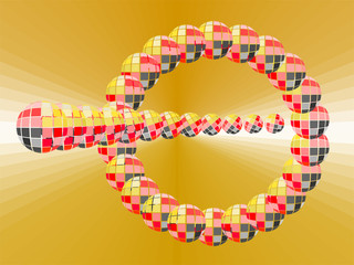 Discokugeln in Deutschlandfarben im Kreis