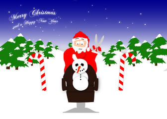 Hairdresser Barber Christmas Card