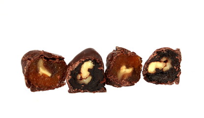 chocolate candy with nuts and fruits