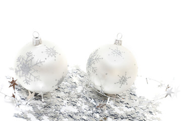 Christmas balls and decorations.
