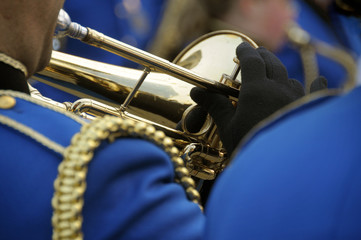 Trumpet player in a brass band