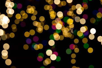 Christmas background of blurred lights