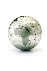 Globe puzzle showing the world