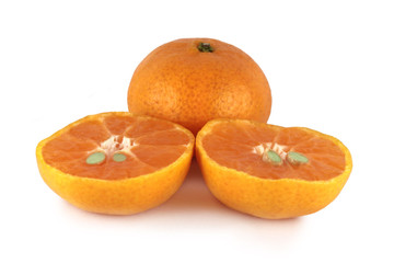 Oranges on white background