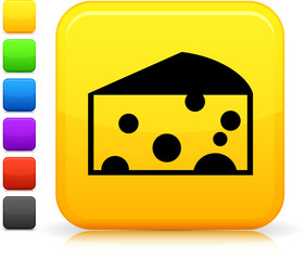 swiss sheese icon on square internet button