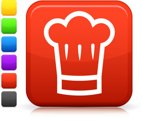 chef's hat icon on square internet button