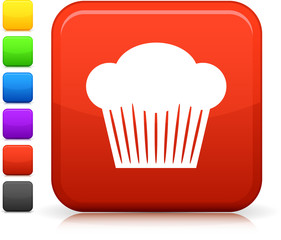 cupcake icon on square internet button