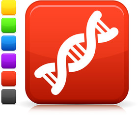 DNA icon on square internet button