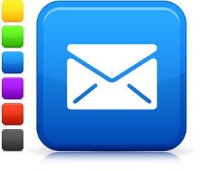 mail icon on square internet button