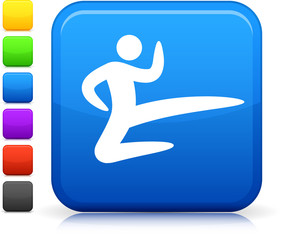 karate martial arts icon on square internet button