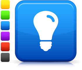 lightbulb icon on square internet button