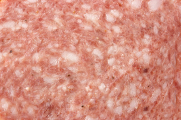 Section of summer sausage as a background