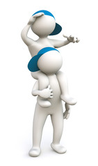 Fototapeta premium 3D Man Searching together