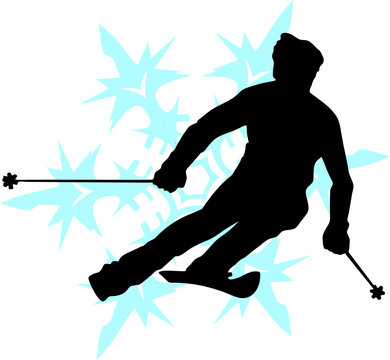 skier vector silhouettes