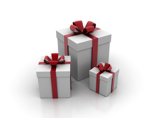 Obraz premium Gift boxes with red ribbon and bow