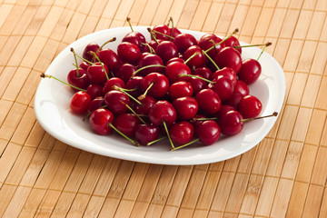 cherries on plate