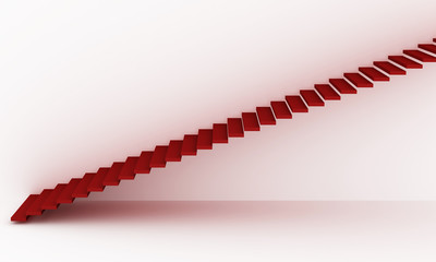 Red stairway isolated on white