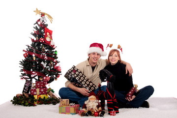 Couple Christmas home