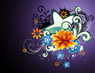 vector fantasy flower illustration