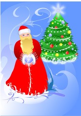 Beauty christmas card of a Santa.