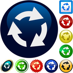 Recycle symbol button. Vector set.