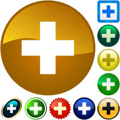 Add buttons. Vector set.