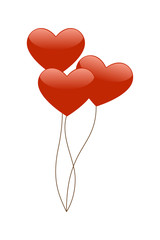 Fototapeta na wymiar Red Heart Balloons