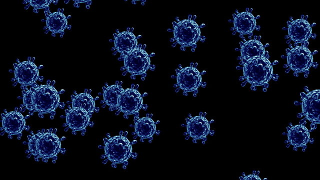 Detailed footage of bacteria or virus. Alpha included.