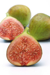 Fresh figs on white