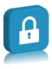 Bouton carré en 3D avec reflet 