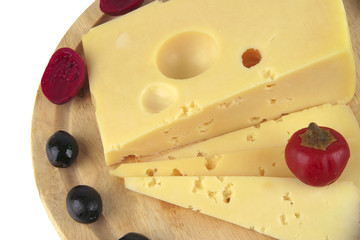 french cheese served with olives