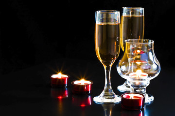 champagne and glasses