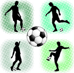 Fototapeta na wymiar soccer players silhouettes - vector