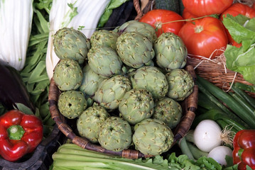 étalage fruits et légumes