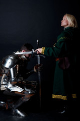 Obraz na płótnie Canvas Picture of lady and knight