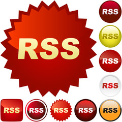 RSS buttons. Vector illustration.
