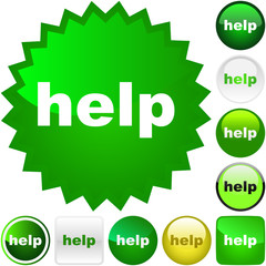 Help button. Vector set for web