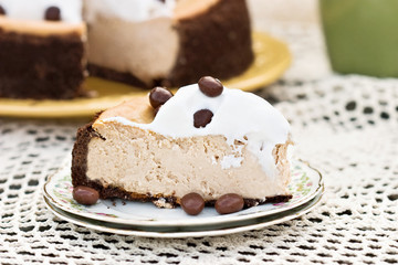 Cheesecake with Chocolate Covered Coffee Beans