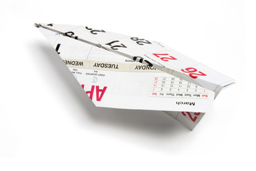 Fototapeta na wymiar Calendar Paper Plane