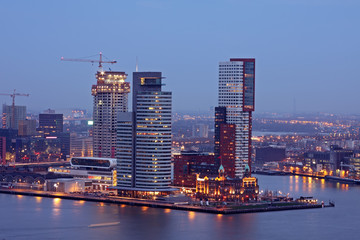 Modern office buildings in Rotterdam harbor the Netherlands
