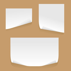 White sheet of paper of selfgluing. Vector.