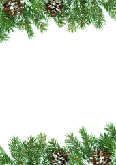 Fototapeta premium Christmas framework with snow
