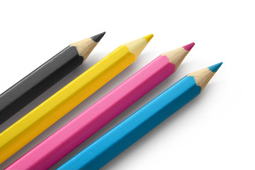 Pencils cmyk colors