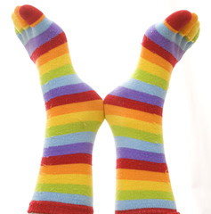 calcetines multicolor hacia arriba