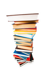 Stack of books isolated on the white