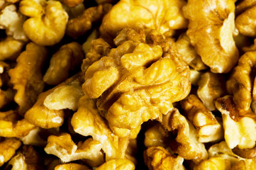Background made of fresh walnut nuts