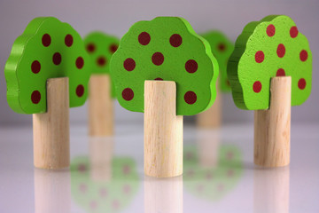 Wooden toy trees