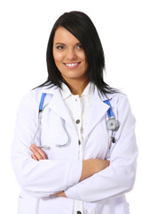 Fototapeta premium Young smiling female doctor